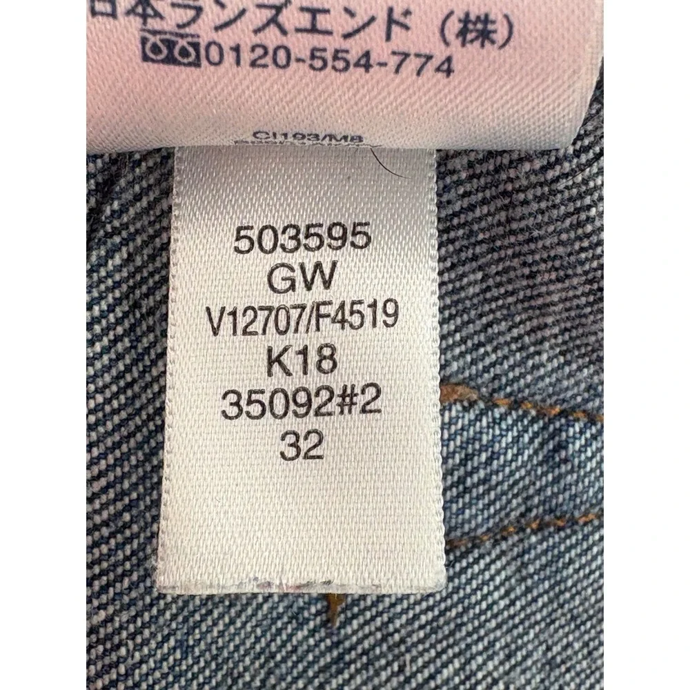 Lands' End Slim Fit Jeans Blue Square Rigger Stretch Denim 36x32